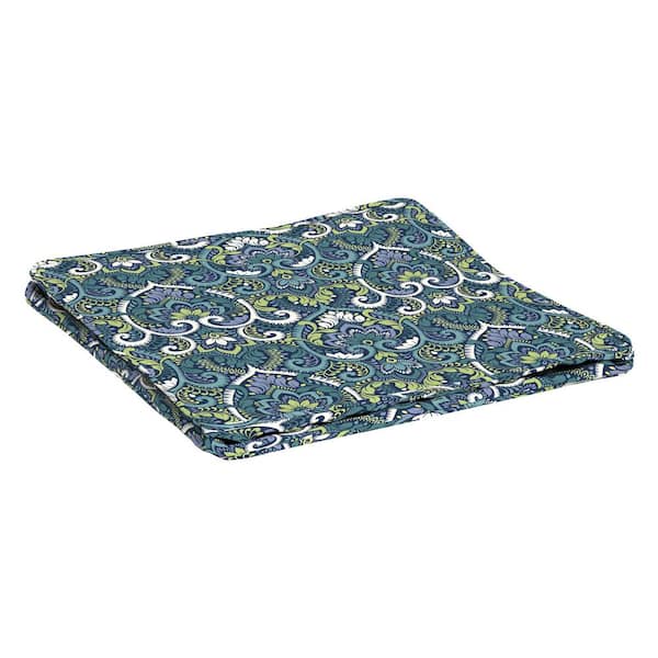 ARDEN SELECTIONS ProFoam 24 in. x 24 in. Outdoor Deep Seat Bottom Cover in Sapphire Aurora Blue Damask
