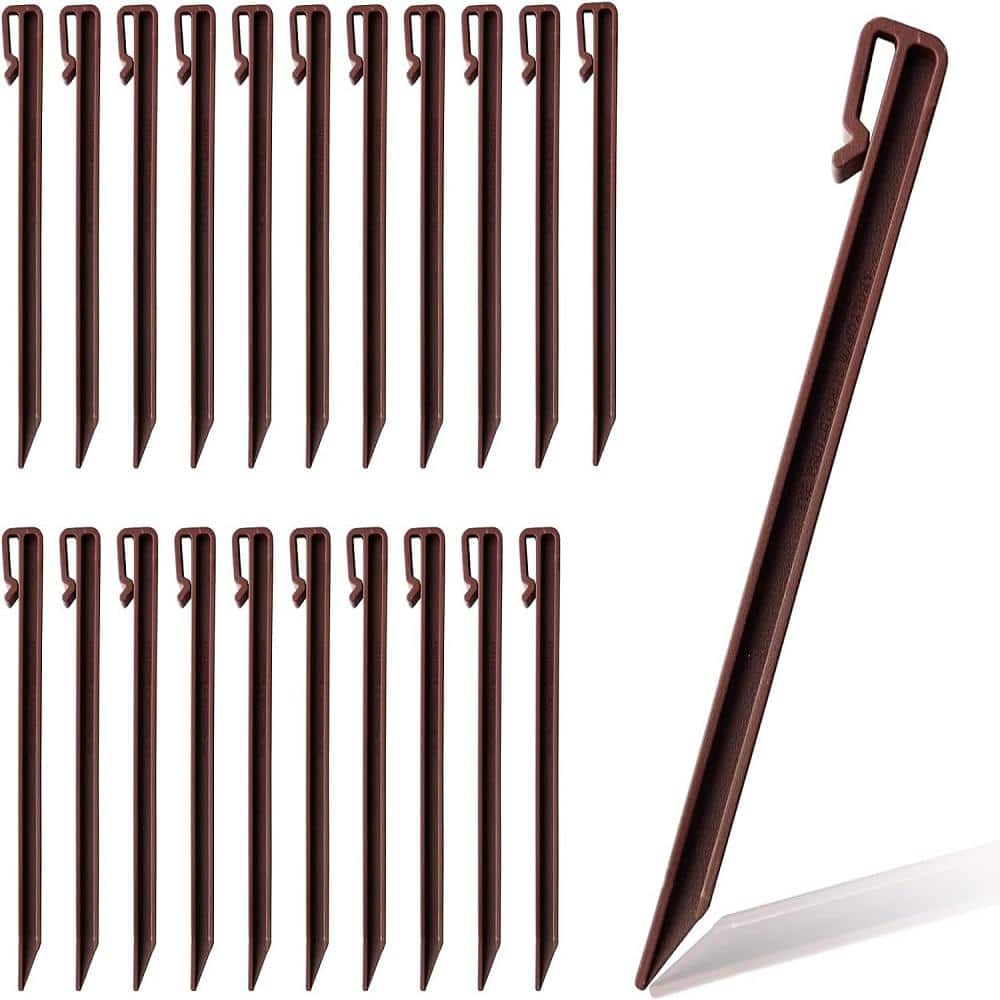 12-Pack Brown Plastic Landscape Edging Spikes