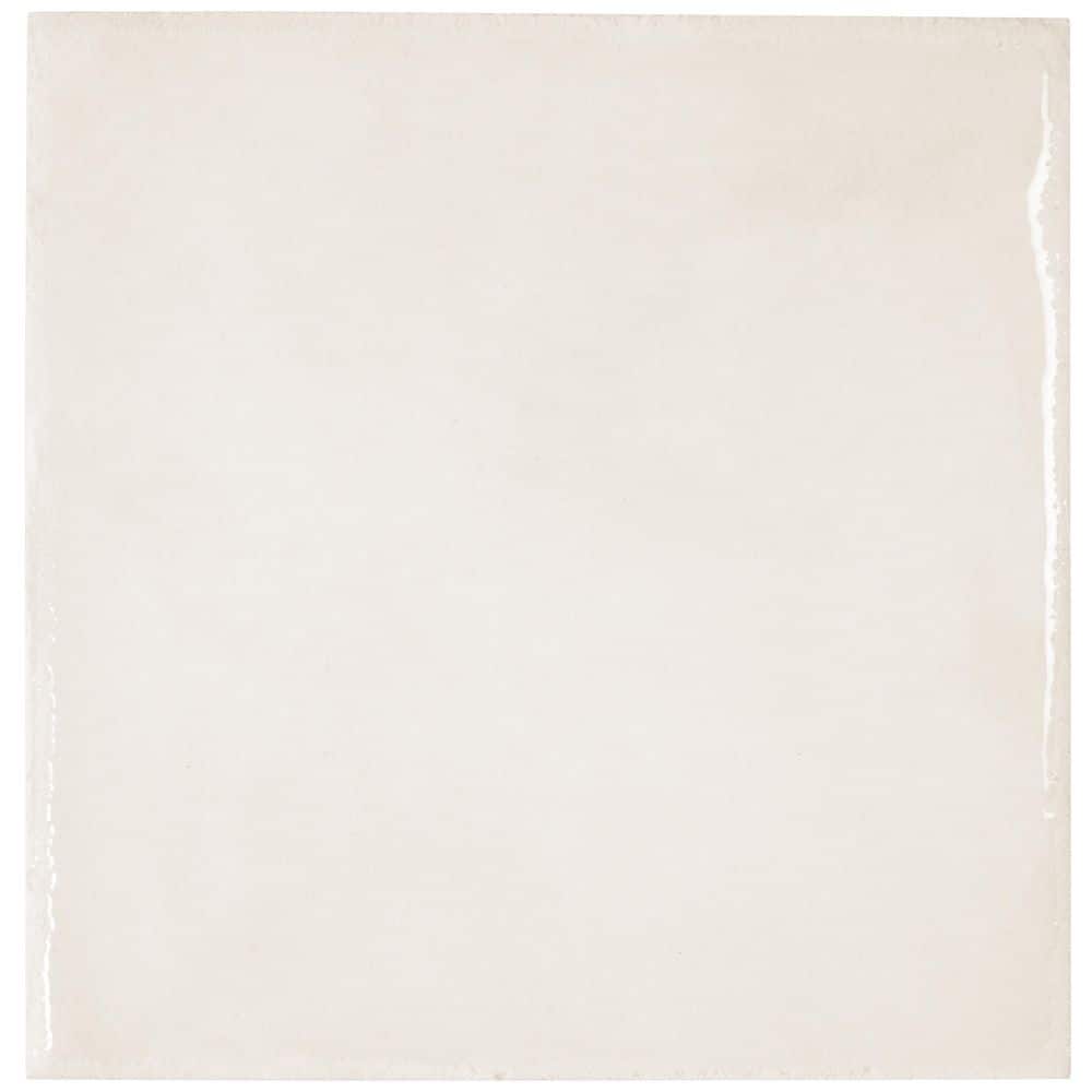 Cadence 8 in. x 8 in. Glossy Cloud White Porcelain Zellige Square Tile Sample (0.44 sq ft) price history on PriceWatchPro