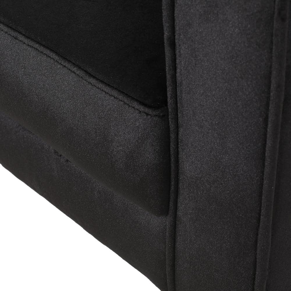 Black Velvet Geometric Club Accent Chair with Stainless Steel Legs