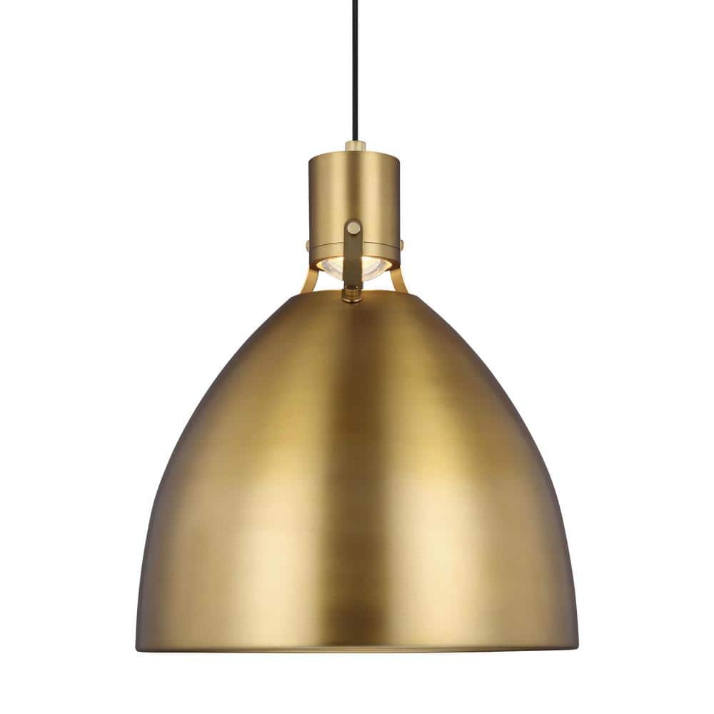 Brynne 19.75" Burnished Brass Minimalist LED Pendant Light