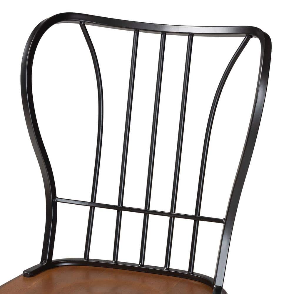Longford Black Metal and Wood Dining Chair Set