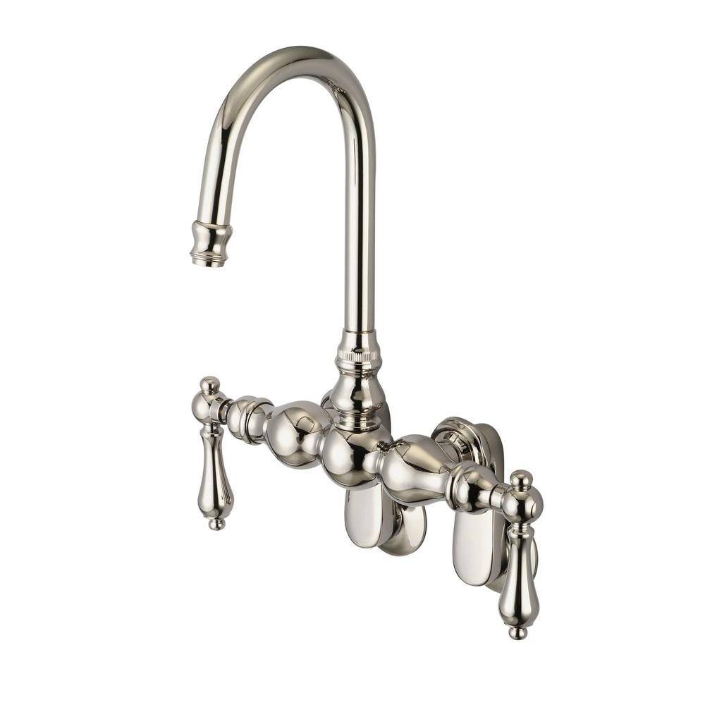 Water Creation 2 Handle Wall Mount Vintage Gooseneck Claw Foot Tub Faucet With Lever Handles In 5712