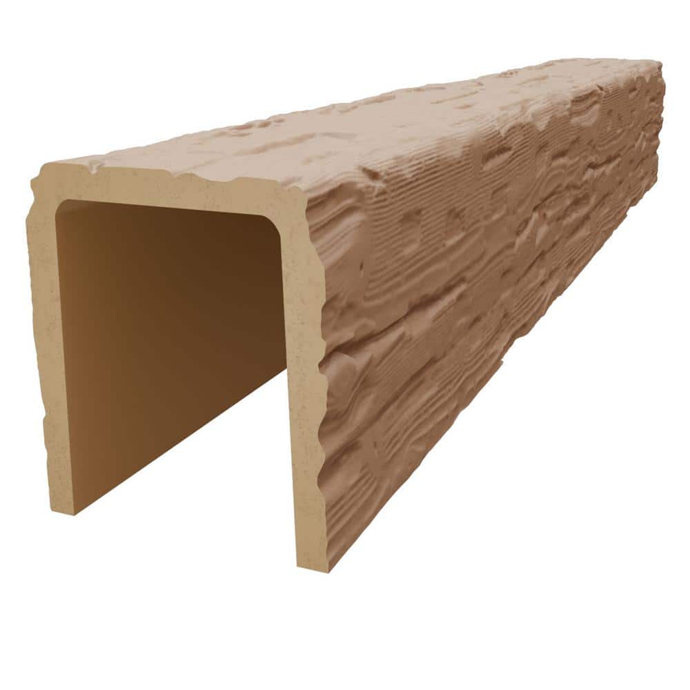 120" Primed Tan Faux Wood Beam with Salvaged Timber Texture