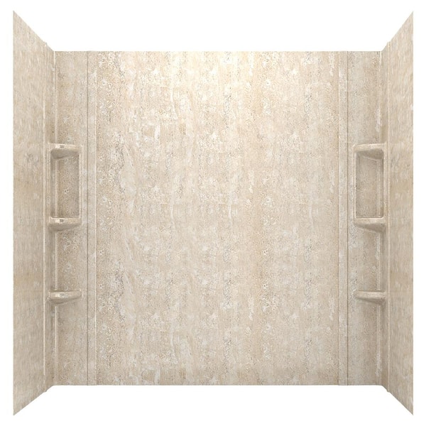 American Standard Ovation 32 in. x 60 in. x 59 in. 5-Piece Glue-Up Alcove Bath Wall Set in Sand Travertine