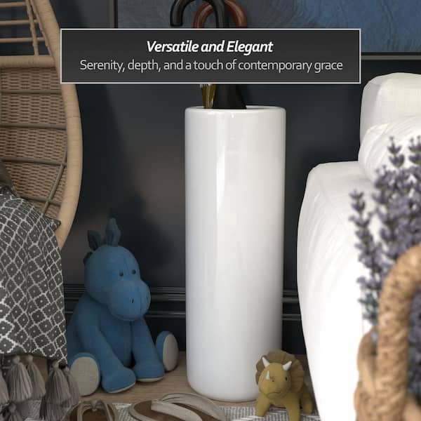 Red Lantern 24 in. White Porcelain Umbrella Stand BW-UMBR-WHT