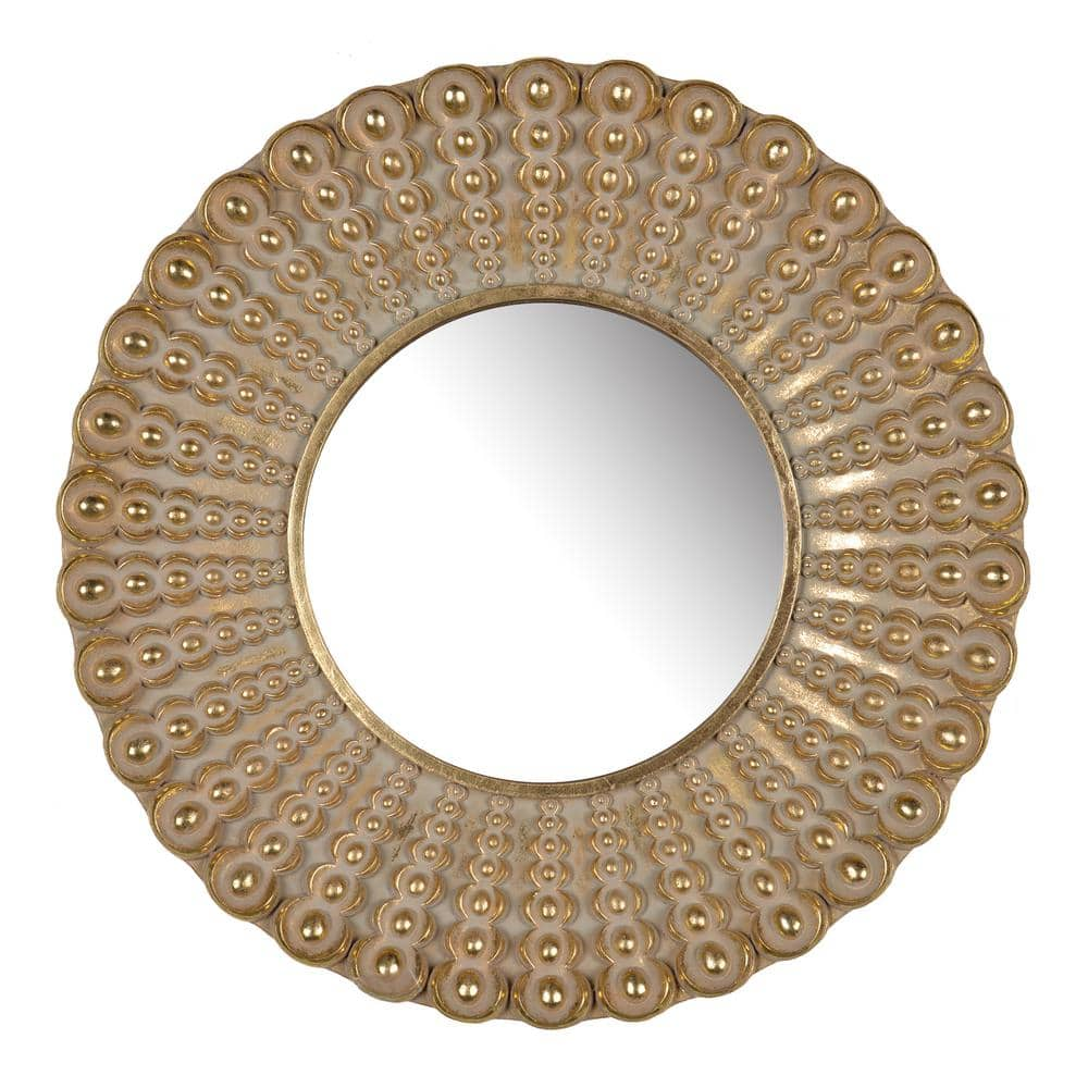 A & B Home Aubrey 19 in. Gold Round Mirror KIH76301-DS - The Home Depot