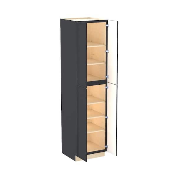 Franklin 24 in. W x 24 in. D x 96 in. H Assembled Plywood Pantry Kitchen Cabinet in Valiant Onyx with Soft Close