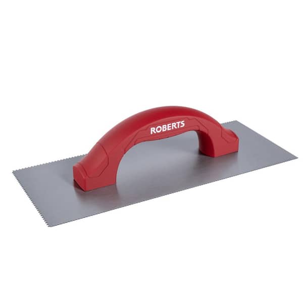 Dual-Notch 11 in. x 4-1/2 in. Steel Blade Vinyl Composition Tile, Luxury Vinyl Plank and Tile Notched Flooring Trowel