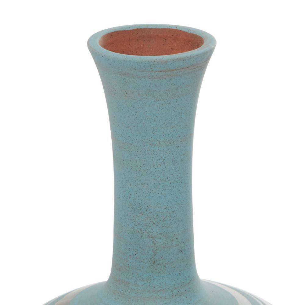 15" Pink and Blue Ceramic Table Bud Vase