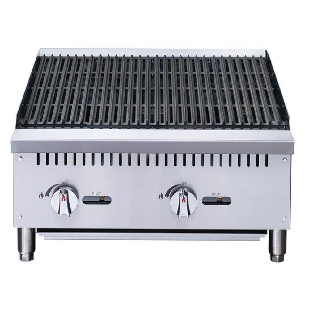 24 in. Commercial Heavy-Duty Countertop Radiant Charbroiler in Stainless Steel