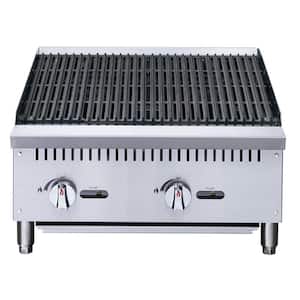 24 in. Commercial Heavy-Duty Countertop Radiant Charbroiler in Stainless Steel