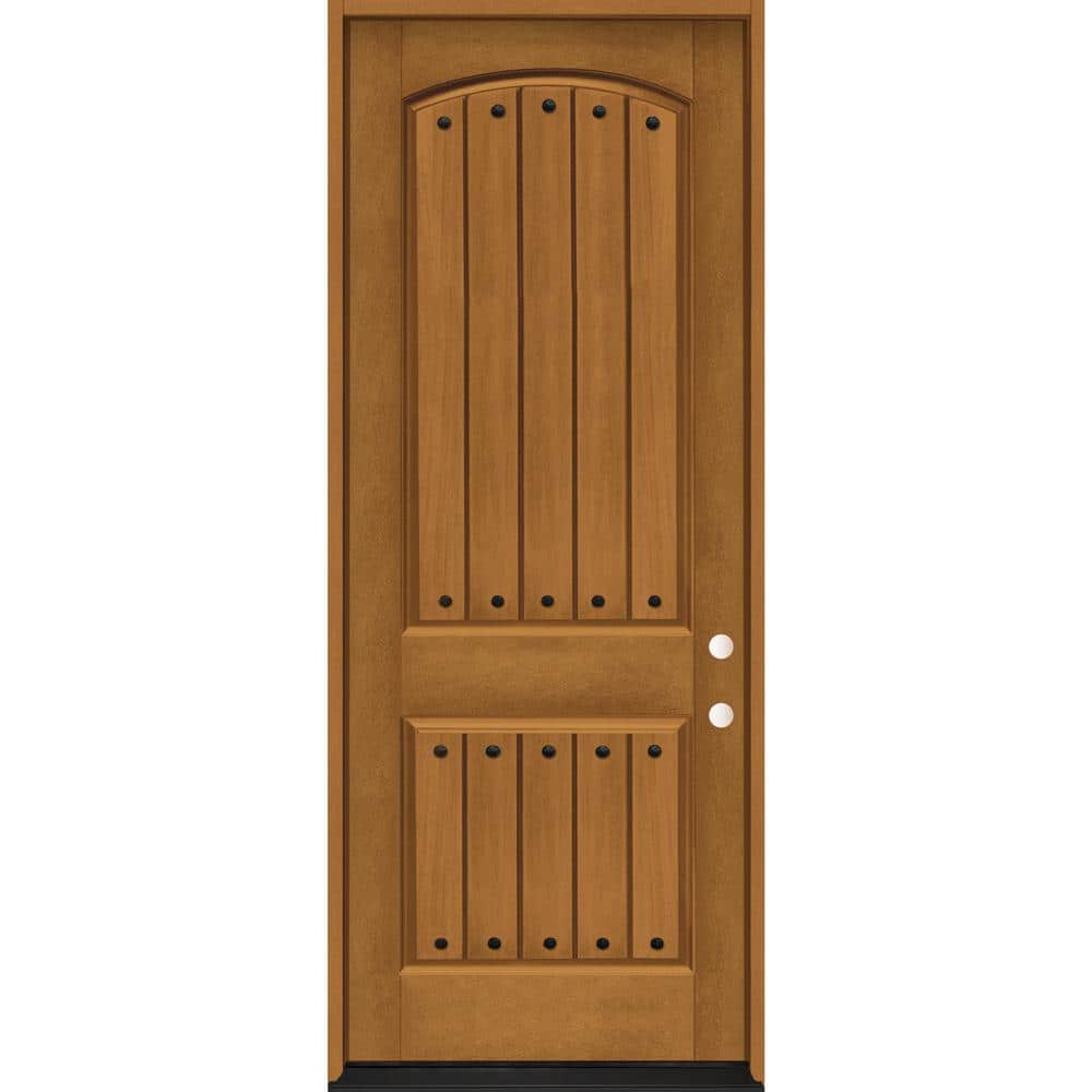 Regency 36 in. x 96 in. 2-Panel Plank LHIS Autumn Wheat Stain Fiberglass Prehung Front Door with Clavos price history on PriceWatchPro
