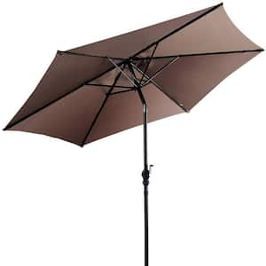 10 ft. Steel Market Tilt Patio Umbrella in Tan