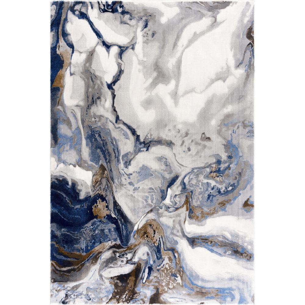 Abani Abani Rugs Regal Grey Blue 4 ft. x 6 ft. Abstract Area Rug REG140A4 The Home Depot