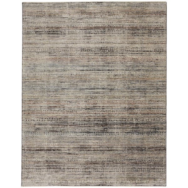 HomeRoots Gray and Ivory Abstract 5 ft. x 8 ft. Area Rug