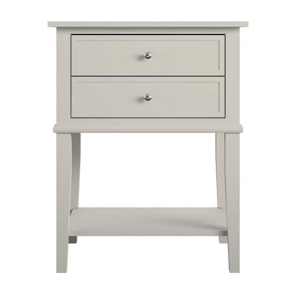 Ameriwood Home Queensbury 22 in. Taupe Accent Table with 2 Drawers