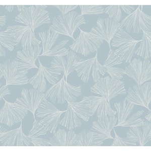 Gingko Toss Blue Matte Paper Non-Pasted Wallpaper
