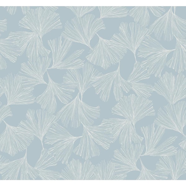 Antonina Vella Gingko Toss Blue Matte Paper Non-Pasted Wallpaper