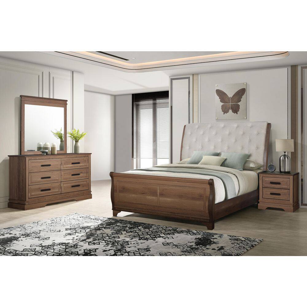 New Classic Furniture Conventy Hall 4-Piece Pecan Wood Cal King Bedroom Set with Ns price history on PriceWatchPro