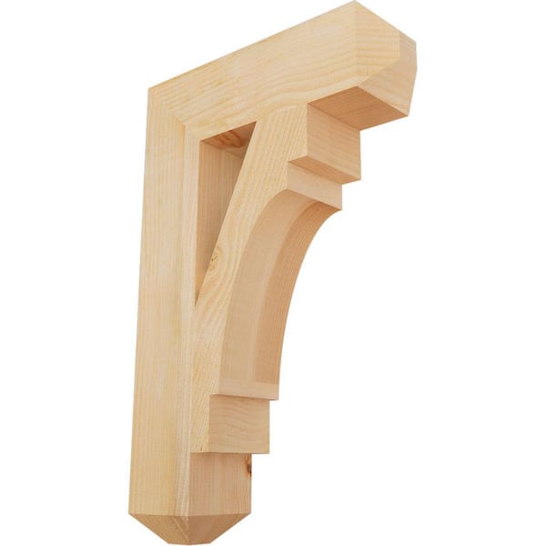 Ekena Millwork 6 in. x 34 in. x 22 in. Douglas Fir Merced Craftsman Rough Sawn Bracket
