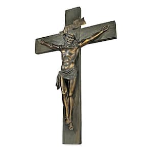 20 in. x 13 in. Crucifixion Cross of Jesus Christ Wall Sculpture