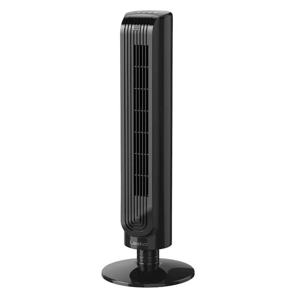Lasko 32 in. 3-Speed Oscillating Portable Black Tower Fan with 8-Hour Timer and Remote Control