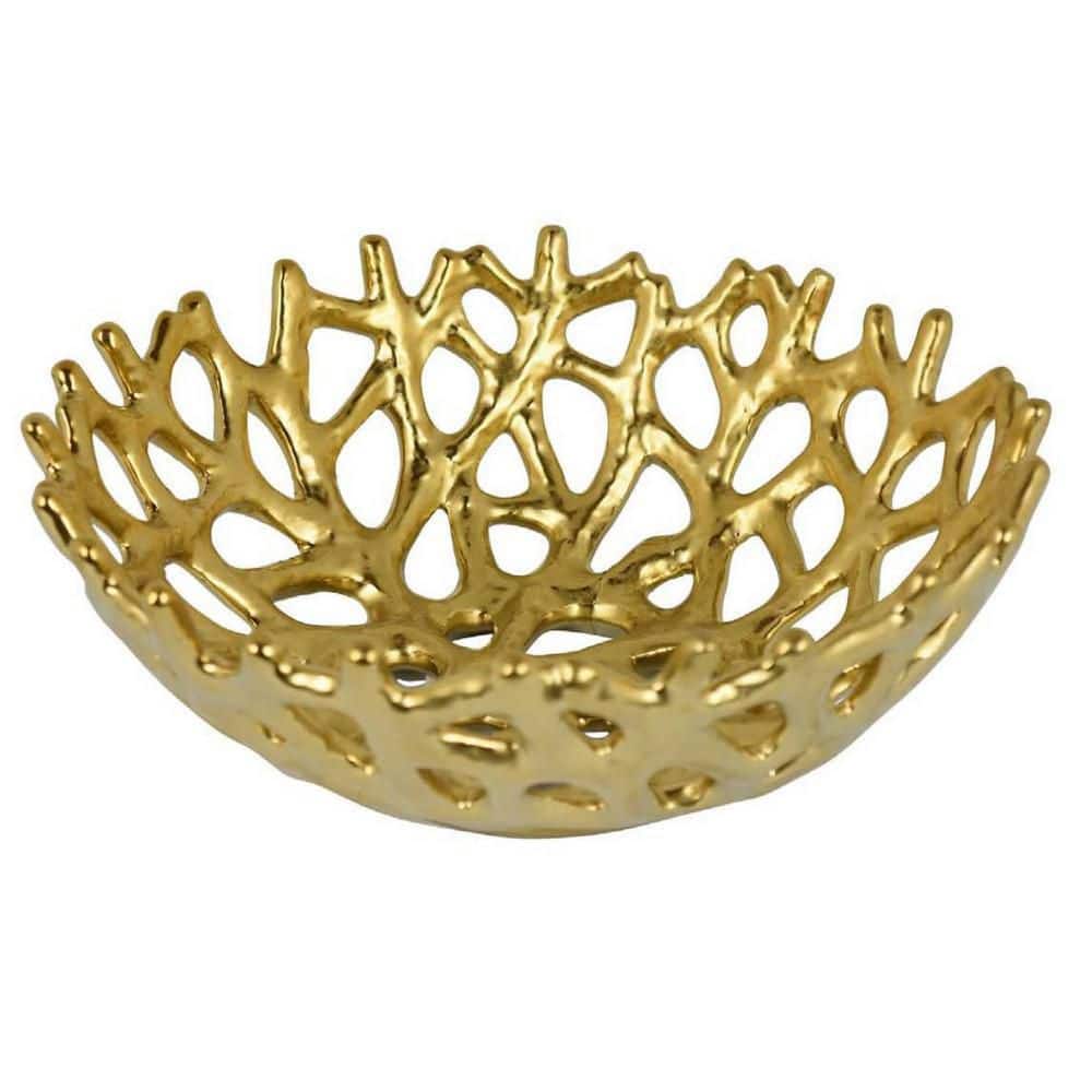 Gona Gold Round Ceramic 13.75 in. Decorative Bowl price history on PriceWatchPro