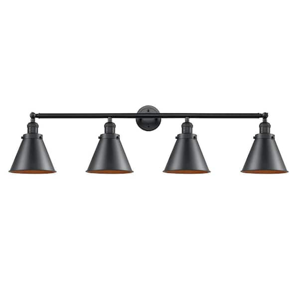 Appalachian 43.75 in. 4 Light Oil Rubbed Bronze Vanity Light with Bronze Metal Shade