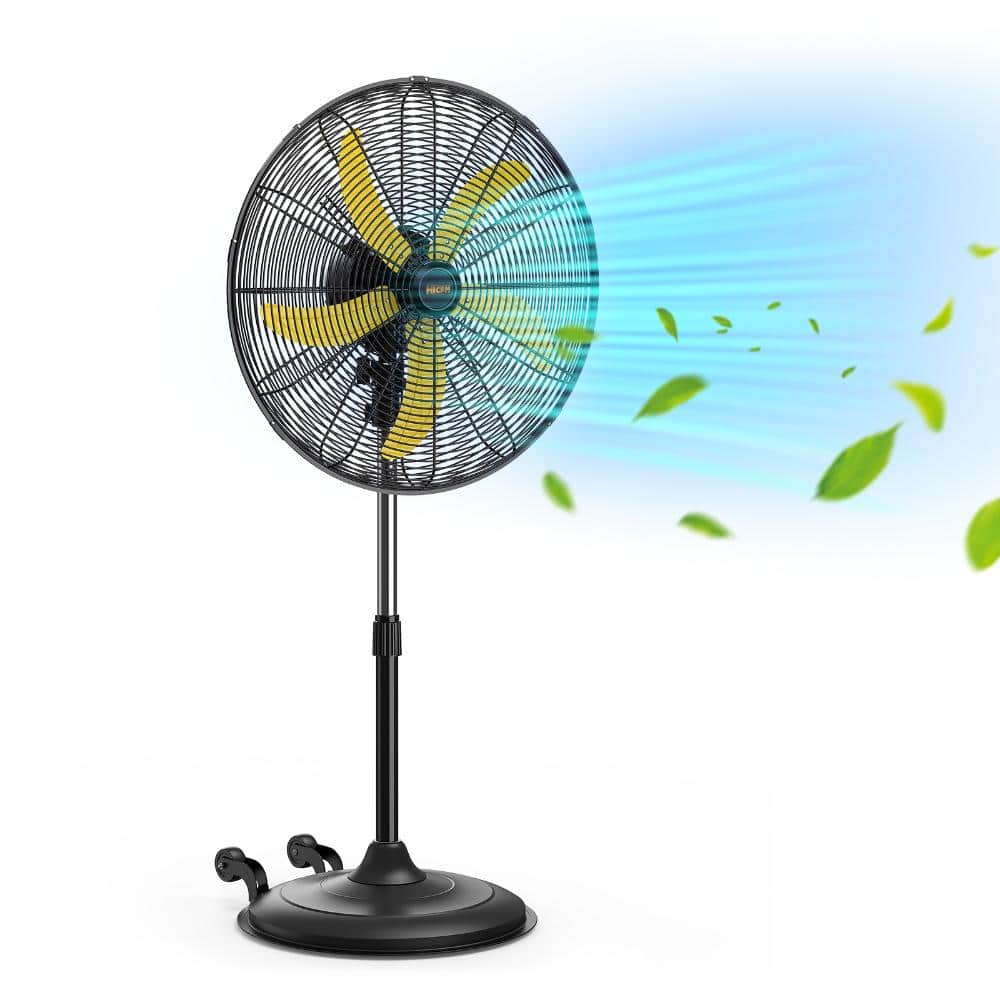 20 in. 3 fan speeds High Velocity Heavy Duty Pedestal Fan in Yellow for Garage, Commercial, Industrial - UL Listed price history on PriceWatchPro