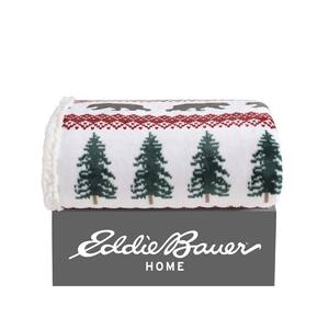 EDDIE BAUER Fair Isle Midnight Ikat Sherpa Reverse Throw Blanket 195630 -  The Home Depot