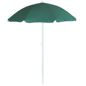 5 ft. Steel Beach Umbrella with Tilt Function, Sage Green