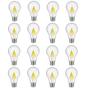 60-Watt Equivalent A19 Dimmable Clear Filament Vintage Style LED Light Bulb Daylight (16-Pack)