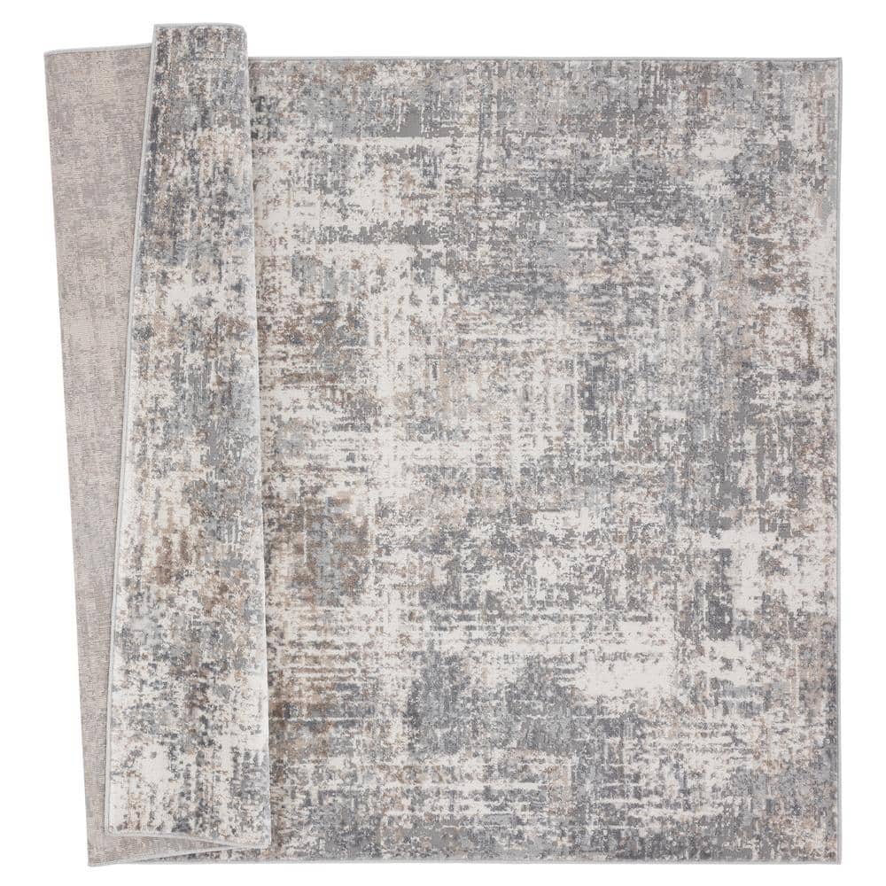 Modern Gray High Pile Rectangular Area Rug