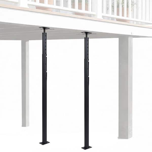 Heavy Duty Adjustable Steel Jack Posts 2 Pack 18,000 lbs Capacity Telescopic Floor Support 56-100in Deep Black