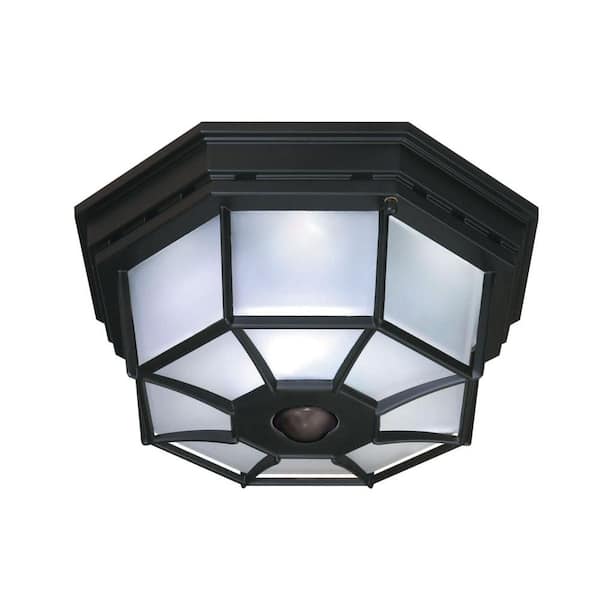 Heath Zenith 360° 4-Light Black Motion Activated Octagonal Ceiling Light