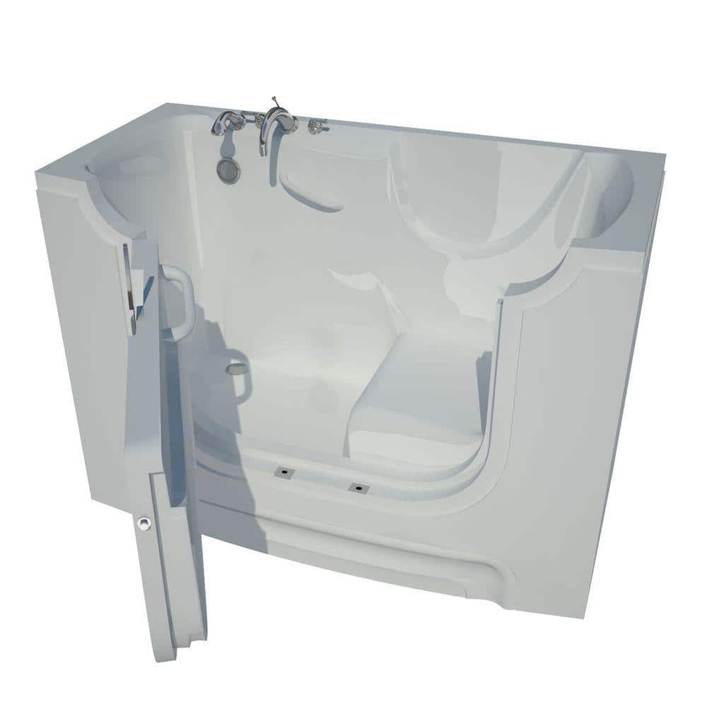 HandiTub 60'' x 30'' White Fiberglass Walk-In Bathtub with Faucet
