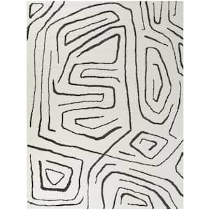 Pollock Cream 5 ft. 3 in. x 7 ft. Abstract Area Rug