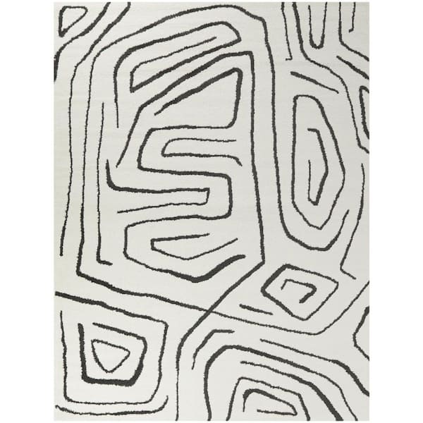 BALTA Pollock Cream 5 ft. 3 in. x 7 ft. Abstract Area Rug