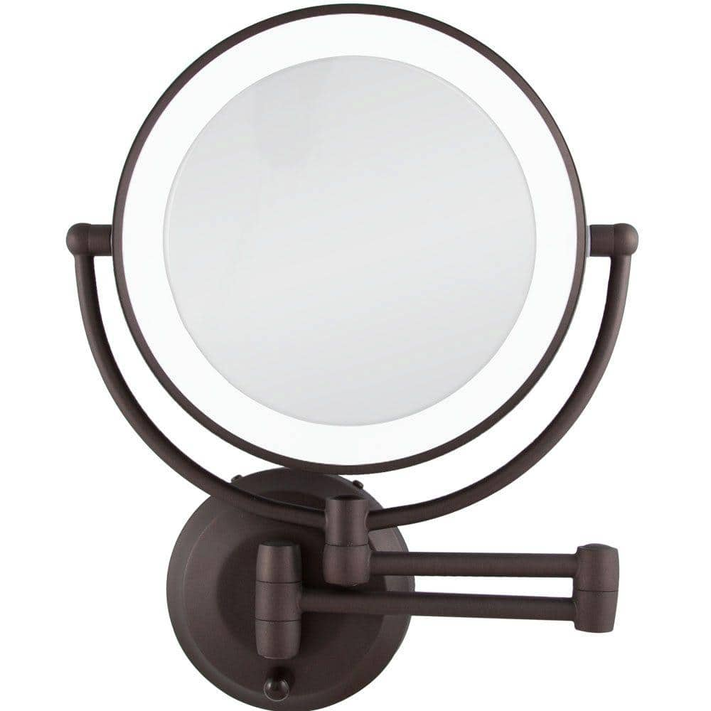 lighted makeup mirror bronze finish