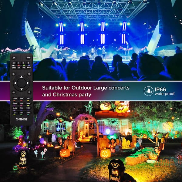 SANSI 70-Watt Black RGB Lumens Color Changing Outdoor Integrated