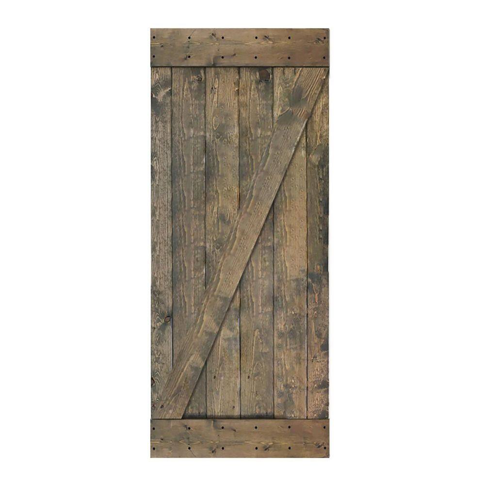 Cognac Finished Solid Wood 36'' x 84'' Traditional Barn Door Slab