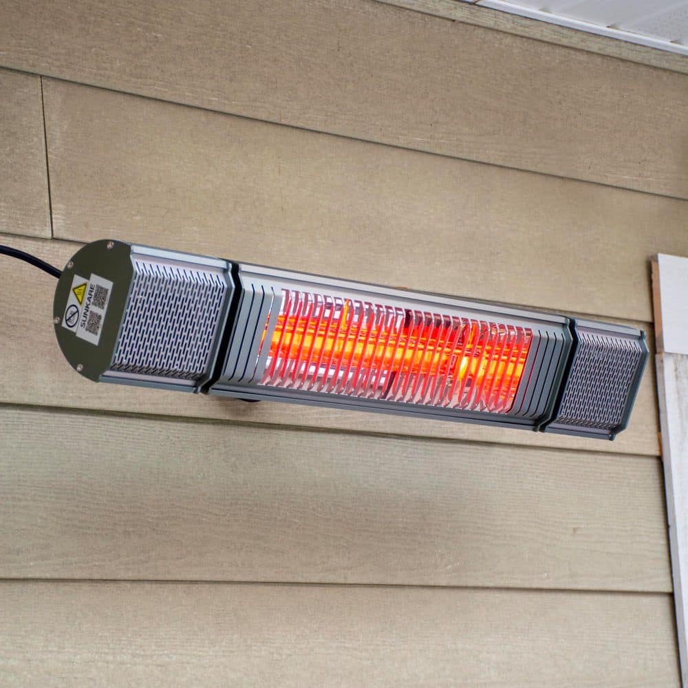 Gunmetal Gray Aluminum Electric Wall Mount Patio Heater