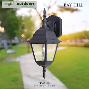 Bay Hill Wall-Mount 1-Light Black Outdoor Wall Lantern Sconce