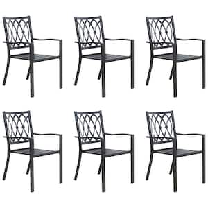 Stackable Metal Steel Outdoor Dining Chair (Set of 6)