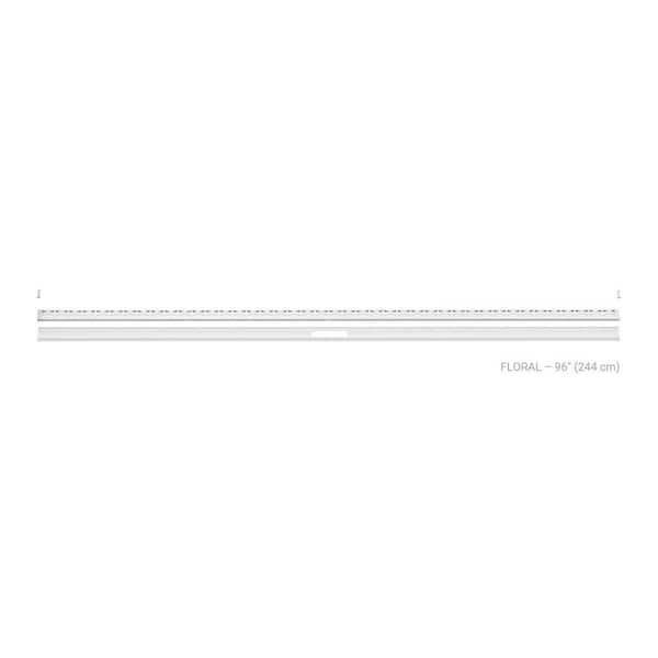 Kerdi-Line-Vario Matte White 96 in. Floral Grate and Channel Floor Installation Kit for Accessory