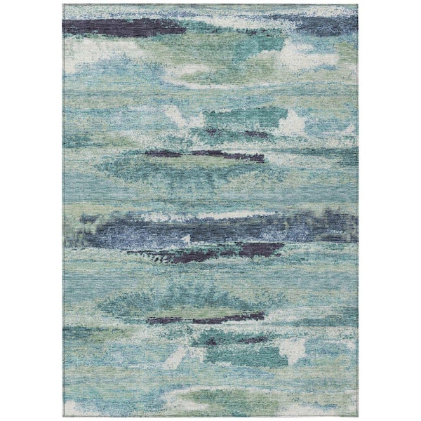 Chantille Machine Washable Indoor/Outdoor Abstract ACN942 Aloe 3 ft. x 5 ft. Area Rug