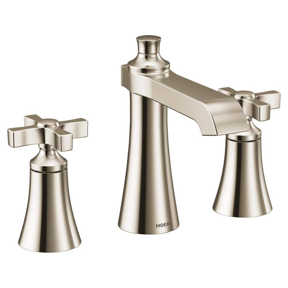 Flara Polished Nickel 8 in. Widespread 2-Handle High-Arc Bathroom Faucet, Valve Included price history on PriceWatchPro