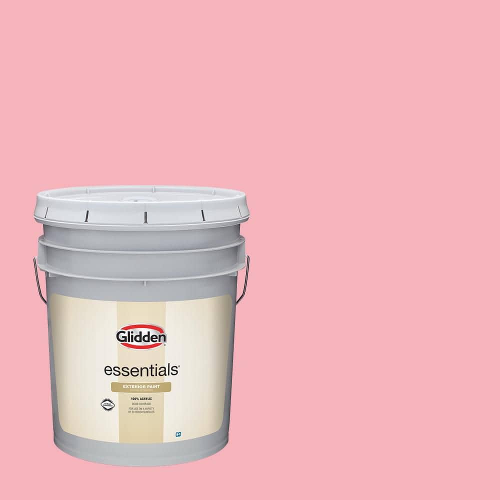 Glidden Essentials 5 gal. PPG1184-3 Powder Rose Satin Exterior