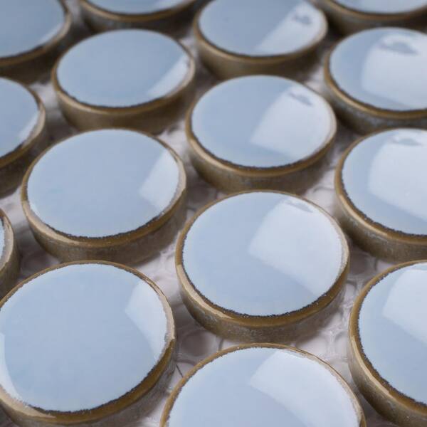 MOLOVO Porcetile Round Sky Blue 12.41 in. x 11.46 in. Penny MOLOVO Porcetile Round Sky Blue 12.41 in. x 11.46 in. Penny